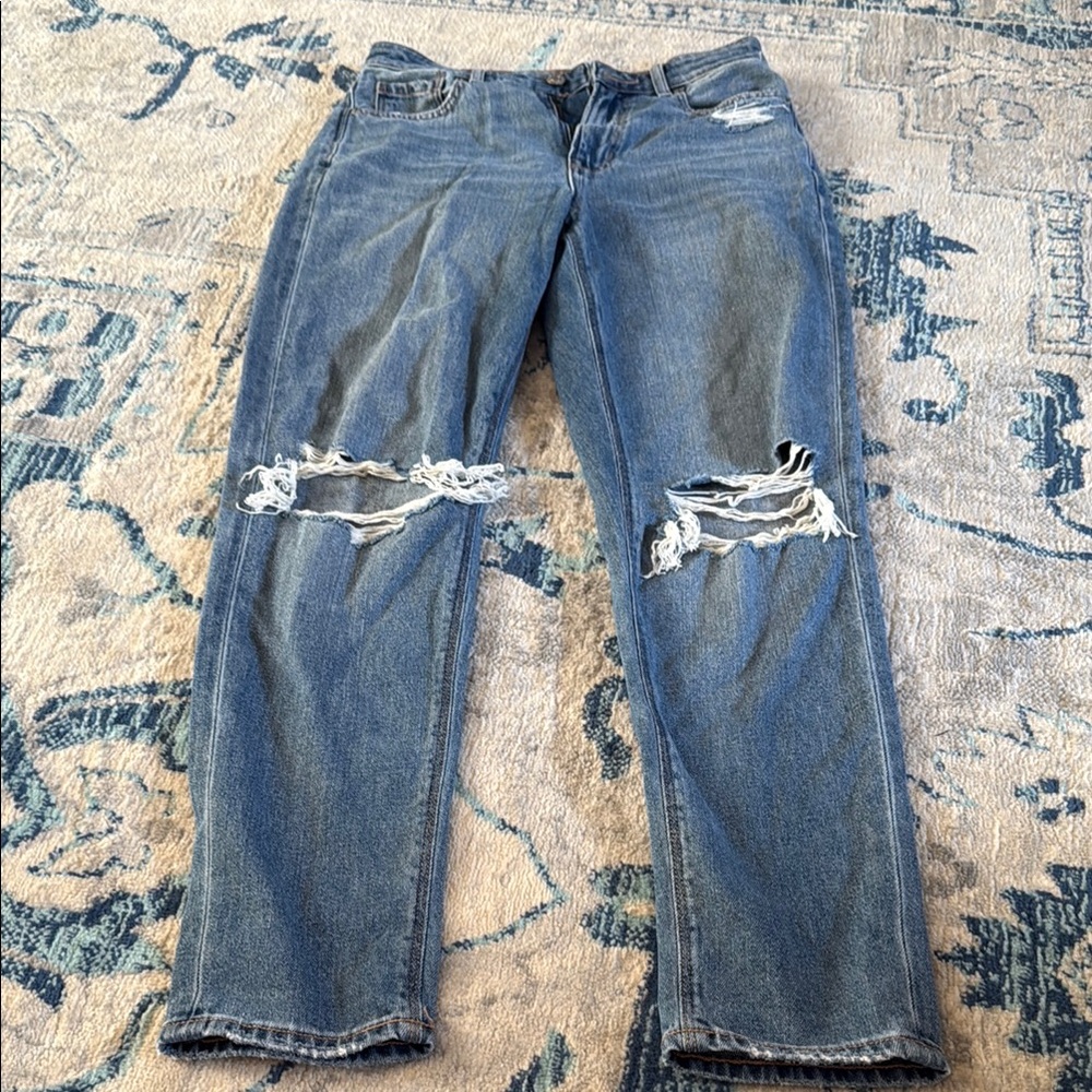 American Eagle Outfitters Blue Mom Jeans Distressed 0R